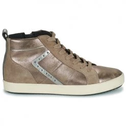Chaussures Femme Baskets montantes Geox D BLOMIEE B Beige / DorÃ© -Baskets mode Soldes 22643039 500 B