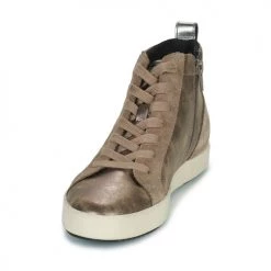 Chaussures Femme Baskets montantes Geox D BLOMIEE B Beige / DorÃ© -Baskets mode Soldes 22643039 500 C