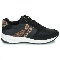 Chaussures Femme Baskets basses Geox D AIRELL A Noir / Marron -Baskets mode Soldes 22643065 500 B