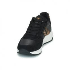 Chaussures Femme Baskets basses Geox D AIRELL A Noir / Marron -Baskets mode Soldes 22643065 500 C