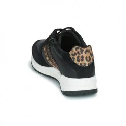 Chaussures Femme Baskets basses Geox D AIRELL A Noir / Marron -Baskets mode Soldes 22643065 500 E