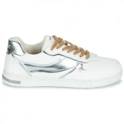 Chaussures Femme Baskets basses Geox D JAYSEN G Blanc / Argent -Baskets mode Soldes 22643069 500 B