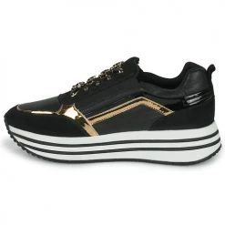 Chaussures Femme Baskets basses Geox D KENCY B Noir / Doré -Baskets mode Soldes 22643070 500 D