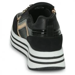 Chaussures Femme Baskets basses Geox D KENCY B Noir / Doré -Baskets mode Soldes 22643070 500 E