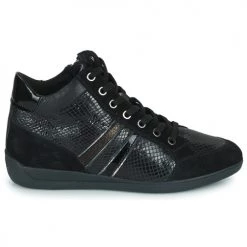 Chaussures Femme Baskets montantes Geox D MYRIA Noir -Baskets mode Soldes 22643139 500 B
