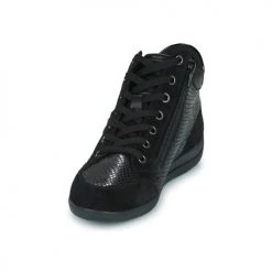 Chaussures Femme Baskets montantes Geox D MYRIA Noir -Baskets mode Soldes 22643139 500 C