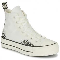 Baskets mode Soldes 37 Chaussures Femme Baskets montantes Converse Chuck Taylor All Star Lift Animalier Blanc / Noir