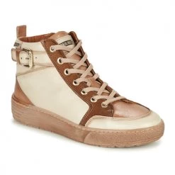 Chaussures Femme Baskets montantes Pikolinos VITORIA Ecru / Marron
