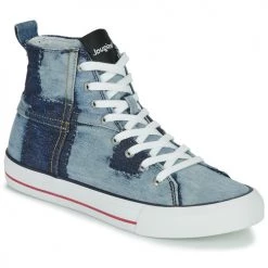 Chaussures Femme Baskets montantes Desigual BETA TRAVEL PATCH Bleu