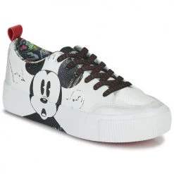 Chaussures Femme Baskets basses Desigual STREETMICKEY CRACK Blanc / Noir
