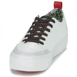 Chaussures Femme Baskets basses Desigual STREETMICKEY CRACK Blanc / Noir -Baskets mode Soldes 22735740 500 C