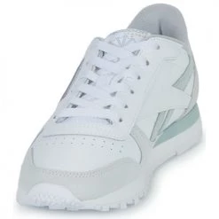 Chaussures Femme Baskets basses Reebok Classic CLASSIC LEATHER Blanc / Bleu -Baskets mode Soldes 22753047 500 C