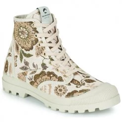 Chaussures Femme Baskets montantes Pataugas AUTHENTIQUE MID FLORAL Beige