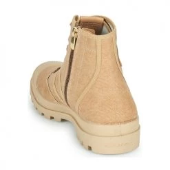 Chaussures Femme Baskets montantes Pataugas AUTHENTIQUE ZIP WAX Caramel -Baskets mode Soldes 22868408 500 E