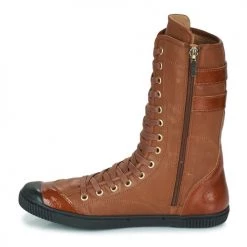 Chaussures Femme Baskets montantes Pataugas IRATIKO VERNIE Camel -Baskets mode Soldes 22868411 500 D