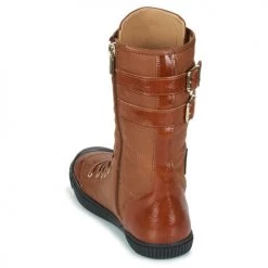 Chaussures Femme Baskets montantes Pataugas IRATIKO VERNIE Camel -Baskets mode Soldes 22868411 500 E