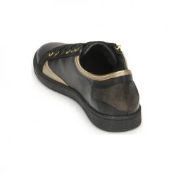 Chaussures Femme Baskets basses Pataugas JESTER MIX Noir / Doré -Baskets mode Soldes 22868412 500 E