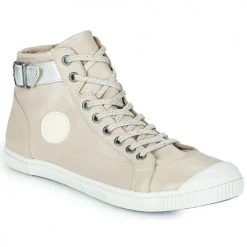 Chaussures Femme Baskets montantes Pataugas LATSA MIX Taupe / Argent