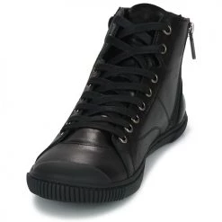 Chaussures Femme Baskets montantes Pataugas LATSA NAPPA Noir -Baskets mode Soldes 22868417 500 C