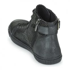Chaussures Femme Baskets montantes Pataugas LATSA VERNIE Noir -Baskets mode Soldes 22868418 500 E