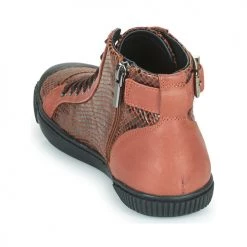Chaussures Femme Baskets montantes Pataugas LATSA VERNIE Acajou -Baskets mode Soldes 22868419 500 E