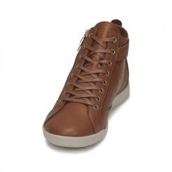 Chaussures Femme Baskets montantes Pataugas PALME Camel -Baskets mode Soldes 22868420 500 C