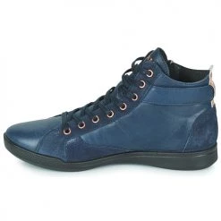 Chaussures Femme Baskets montantes Pataugas PALME MIX Marine -Baskets mode Soldes 22868424 500 D