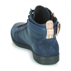 Chaussures Femme Baskets montantes Pataugas PALME MIX Marine -Baskets mode Soldes 22868424 500 E