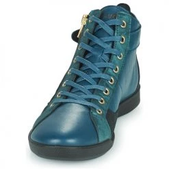 Chaussures Femme Baskets montantes Pataugas PALME MIX Emeraude -Baskets mode Soldes 22868425 500 C