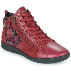 Chaussures Femme Baskets montantes Pataugas PALME VELOURS Rouge