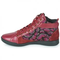 Chaussures Femme Baskets montantes Pataugas PALME VELOURS Rouge -Baskets mode Soldes 22868426 500 D