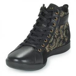 Chaussures Femme Baskets montantes Pataugas PALME VELOURS Noir -Baskets mode Soldes 22868427 500 C