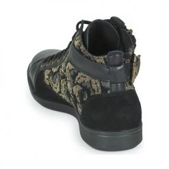 Chaussures Femme Baskets montantes Pataugas PALME VELOURS Noir -Baskets mode Soldes 22868427 500 E