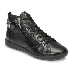 Chaussures Femme Baskets montantes Pataugas PALME VERNIE Noir