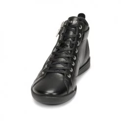 Chaussures Femme Baskets montantes Pataugas PALME VERNIE Noir -Baskets mode Soldes 22868428 500 C