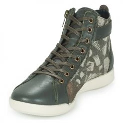 Chaussures Femme Baskets montantes Pataugas PALME WALKIE TALKIE Kaki -Baskets mode Soldes 22868429 500 C