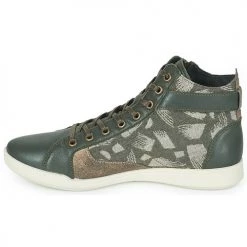 Chaussures Femme Baskets montantes Pataugas PALME WALKIE TALKIE Kaki -Baskets mode Soldes 22868429 500 D