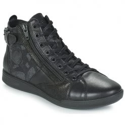 Chaussures Femme Baskets montantes Pataugas PALME WALKIE TALKIE Noir