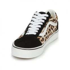 Chaussures Femme Baskets basses Vans OLD SKOOL LEOPARD Noir / Blanc / Marron -Baskets mode Soldes 22872631 500 C