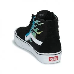Chaussures Baskets montantes Vans SK8-HI FLAM Noir / Bleu / Vert -Baskets mode Soldes 22872634 500 E