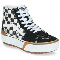 Chaussures Femme Baskets montantes Vans SK8-HI STACKED Noir / blanc