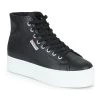 Chaussures Femme Baskets montantes Superga 2730 HI TOP NAPPA Noir