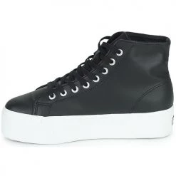 Chaussures Femme Baskets montantes Superga 2730 HI TOP NAPPA Noir -Baskets mode Soldes 22873496 500 D