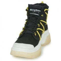 Chaussures Femme Baskets montantes Palladium PALLAWAVE LACE IT Noir / Blanc -Baskets mode Soldes 22878668 500 C