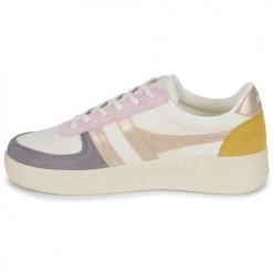 Chaussures Femme Baskets basses Gola GRANDSLAM QUADRANT Blanc / Rose / Doré -Baskets mode Soldes 22902378 500 D