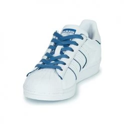 Chaussures Femme Baskets basses adidas Originals SUPERSTAR W Blanc / Bleu -Baskets mode Soldes 22936598 500 C
