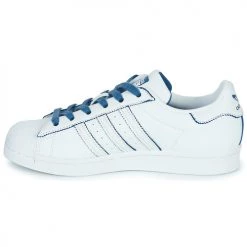 Chaussures Femme Baskets basses adidas Originals SUPERSTAR W Blanc / Bleu -Baskets mode Soldes 22936598 500 D