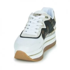 Chaussures Femme Baskets basses Guess BAHAA Blanc / Marron -Baskets mode Soldes 23120749 500 C