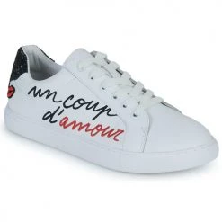 Chaussures Femme Baskets basses Bons baisers de Paname SIMONE UN COUP D AMOUR UN COUP DE JE T AIME Blanc