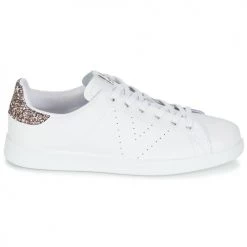 Chaussures Femme Baskets basses Victoria DEPORTIVO BASKET PIEL Blanc / Rose Glitter -Baskets mode Soldes 4767095 500 B